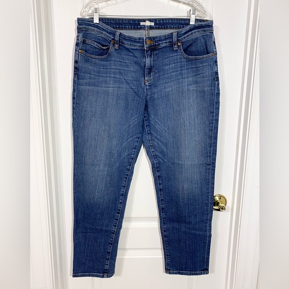 Eileen Fisher Denim - Eileen Fisher Organic Cotton High Waist Straight Leg Ankle Jeans Sz 14 USA MADE